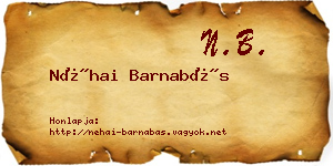 Néhai Barnabás névjegykártya